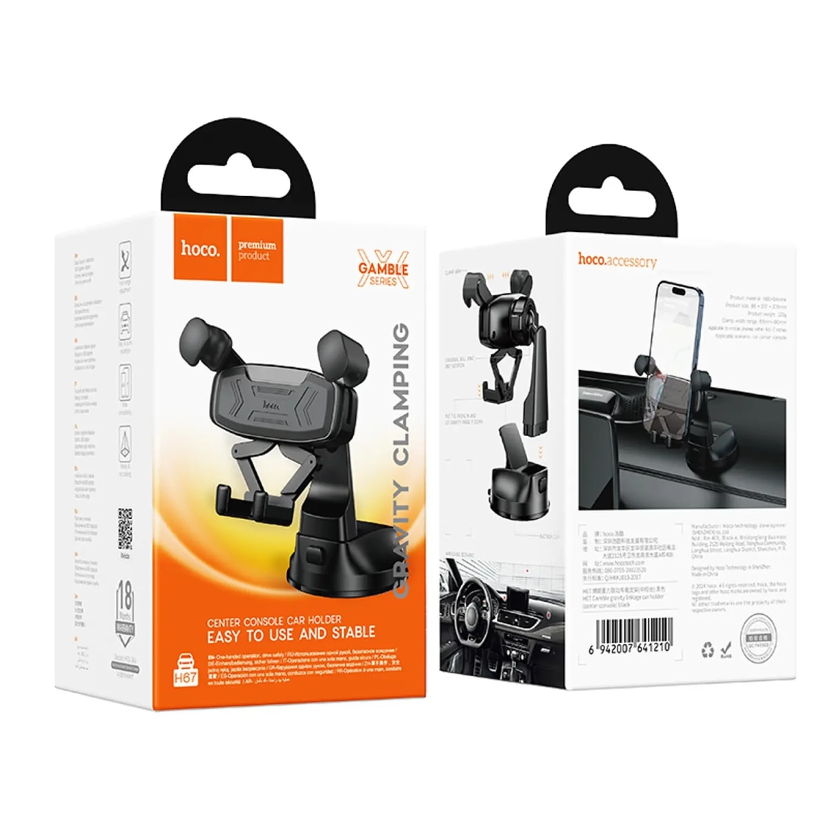 Soporte Auto Hoco H67 Gamble negro2