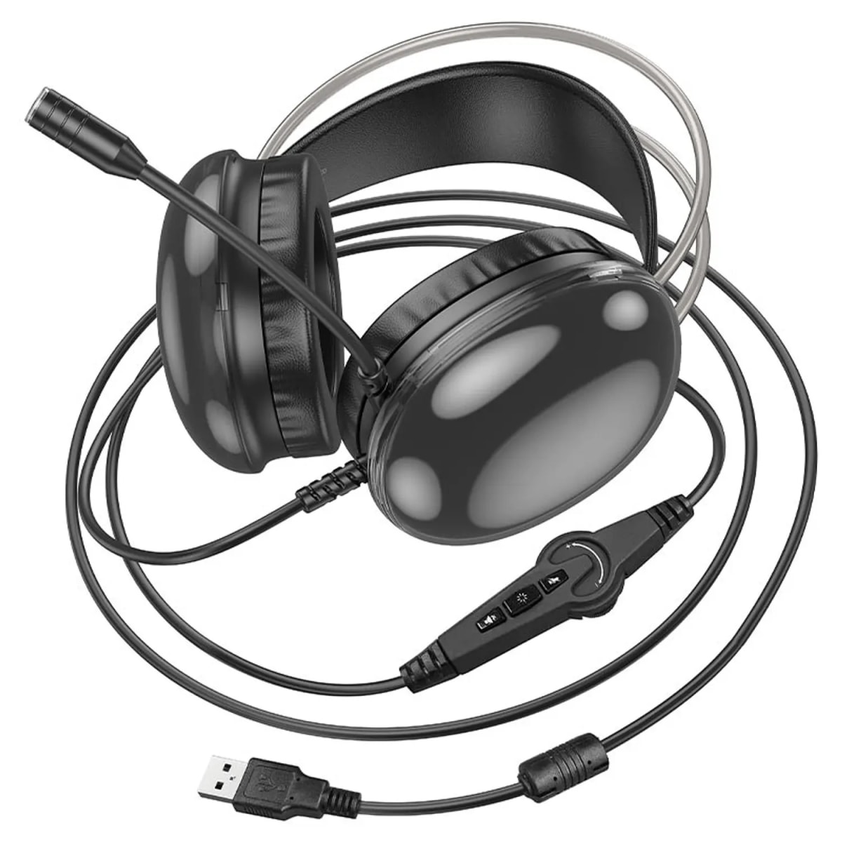 Audifono gamer Hoco Plus Rich USB7.1, Negro3