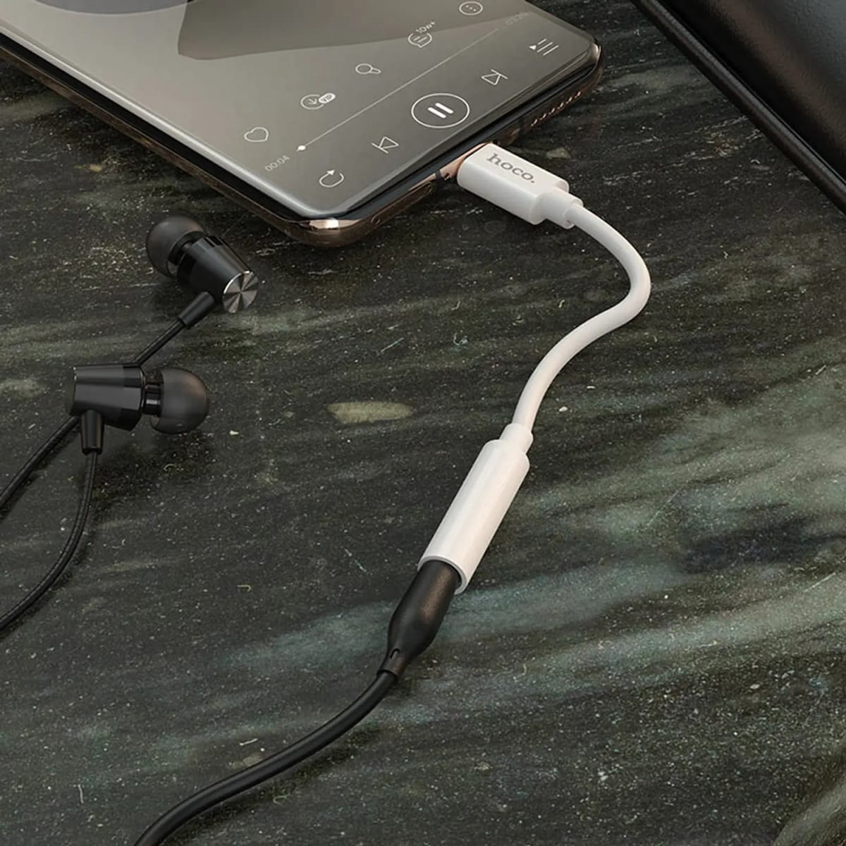 Adaptador de Audio Hoco LS30 Tipo C a Digital 3.5mm Blanco3