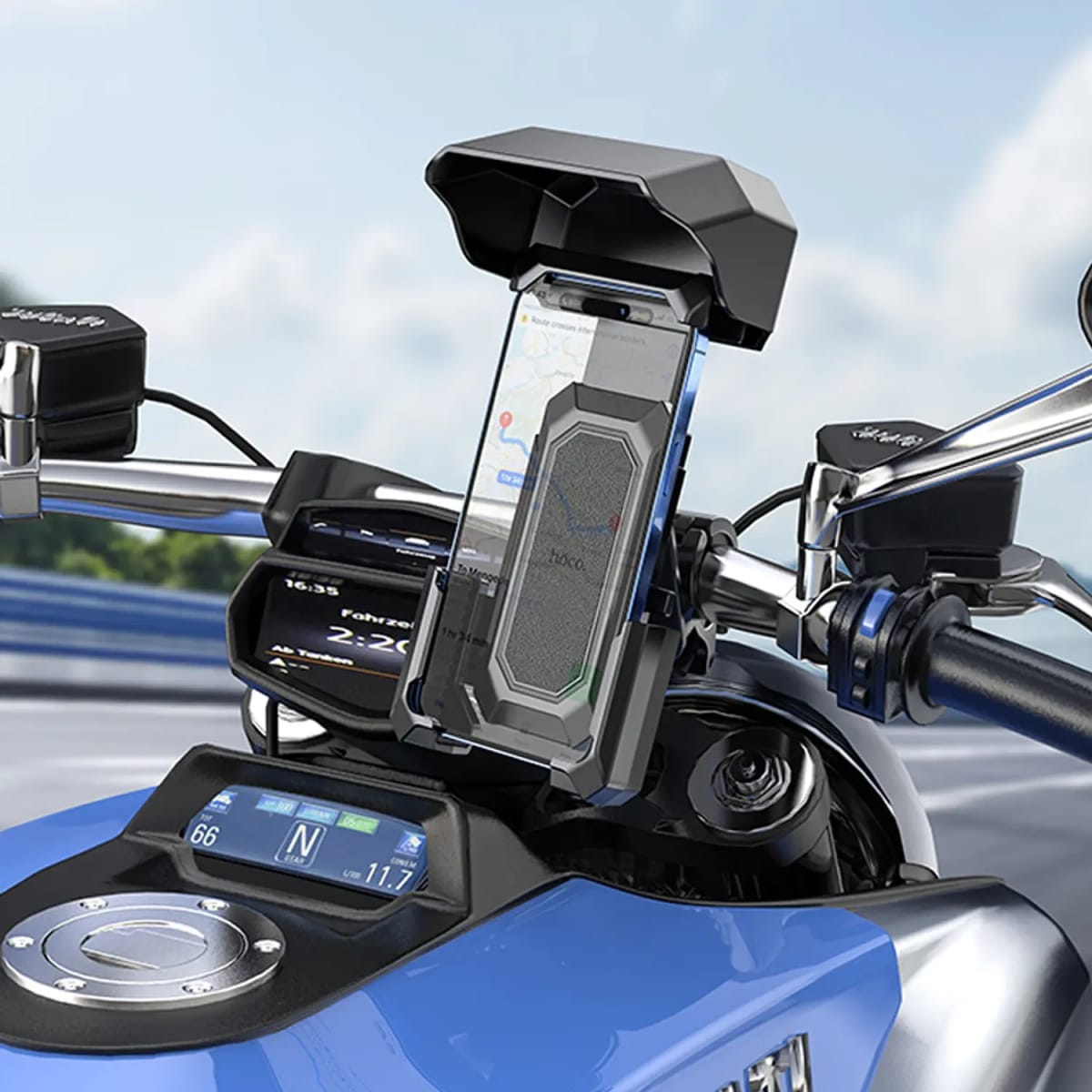 Soporte de celular para Moto Hoco H31 Wild Wolf Negro2