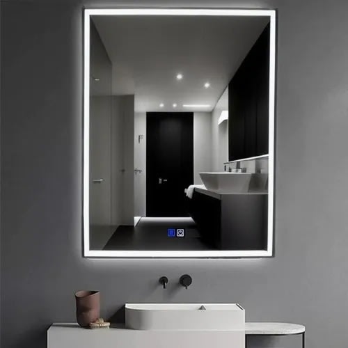 Espejo LED 80x60 Touch con Dimmer, Antiempañante y Marco Metálico Negro.2