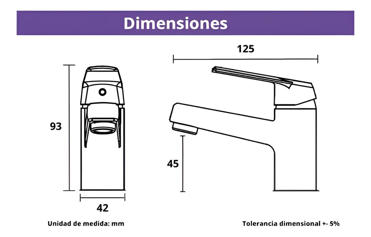 Llave Monomando Lavamanos Lavatorio Colomba Taumm Completa Acabado Cromado Color PlateadoLlave Monom3