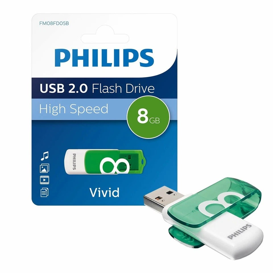 Pendrive Vivid 8GB USB 2.0 Rápido y Compacto - PS2