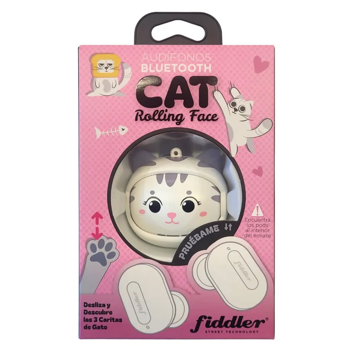 Audifono Fiddler Figura Gato blanco kawaii2