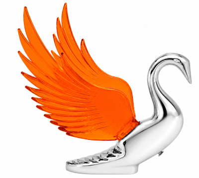CISNE CROMADO CON ILUMINACION DE ALAS PARA CAPOT1