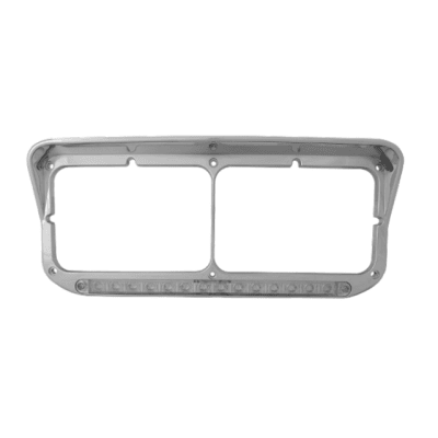 BISEL CROMADO PARA FARO PRINCIPAL KENWORTH T800 CON BARRA LED CRISTAL AMBAR1