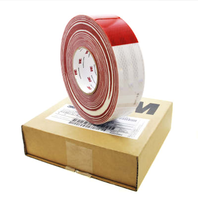 CINTA REFLECTANTE  ROJO/BLANCO 45.7m1