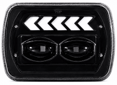 PACK, ÓPTICO RECTANGULAR 7 PULG, 32 LED BLANCA LUZ DÍA 3300 LM