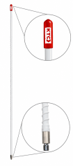 LÁTIGO ANTENA BLANCO CON CAPUCHO ROJO - 8.5X900mm