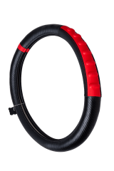 CUBRE TIMÓN CAMIÓN 18 PULG NEGRO/ROJO CON DISEÑO EN POLIURETANO
