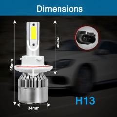 PACK DE AMPOLLETAS H13 - C6-18W-H13- 36W_LED HEADLIGHT