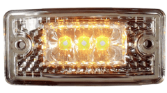LÁMPARA 3 LED CRISTAL AMBAR, 12V- TECHO FREIGHTLINER