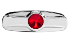 BISEL PARA PALANCA TRAILER FRENO DE MANO FREIGHTLINER ABS CROMADO DIAMANTE ROJO