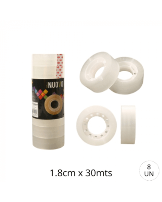 CINTA ADHESIVA CORE 18MMX30M 8 UNIDADES / NUOVO1