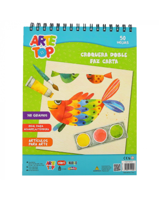 CROQUERA DOBLE FAZ ESPIRAL CARTA  50 HOJAS / ARTE TOP1