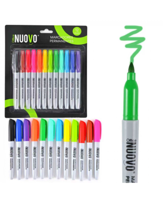 SET DE PLUMONES PERMANENTES 12 COLORES / NUOVO1