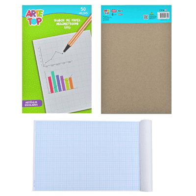 BLOCK PAPEL MILIMETRADO OFICIO ARTETOP 80HJS1