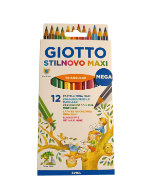 GIOTTO LÁPIZ DE COLOR STILNOVO MAXI TRIANGULAR 12 COLORES1
