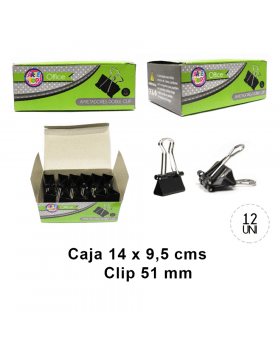 DOBLE CLIP 51MM SET 12 UNIDADES  /NUOVO1