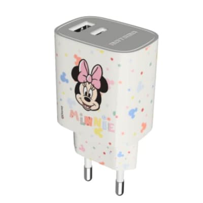 CARGADOR DISNEY DOBLE ENTRADA CON CABLE TIPO C/ MOTOMO1