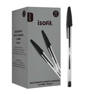 BOLIGRAFO ISOFIT 1,0MM PUNTA MEDIA NEGRO1