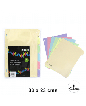 SEPARADORES OFICIO 33x23CM 6 DIVISIONES /NUOVO1