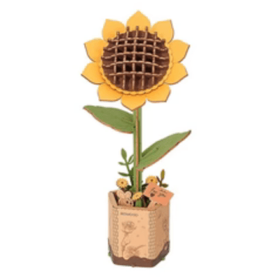 Girasol Flor de Madera Sunflower cubicfun1
