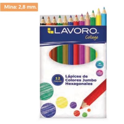 LAPICES DEL COLORES 12 UNIDADES JUMBO HEXAGONAL1