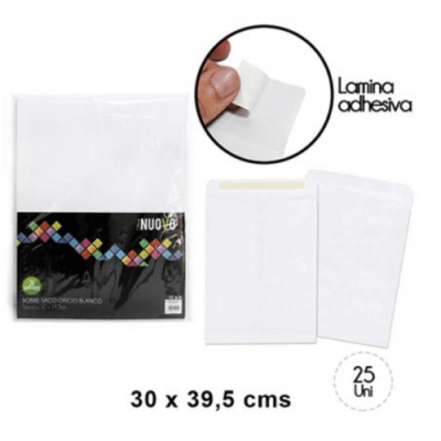 SOBRE SACO EXTRAOFICIO BCO 300x395MM SET25U / NUOVO1