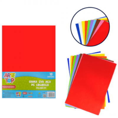 GOMA EVA LISA 20x30 MIX 10 PIEZAS/ ARTE TOP1