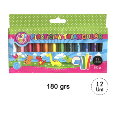 PLASTICINA TRIANGULAR 12 COLORES / ARTE TOP1