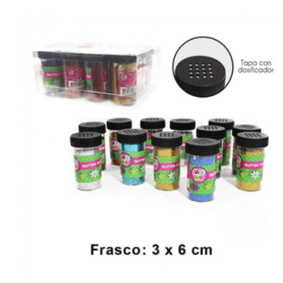 BOTELLA GLITTER  COLORES MIX/  ARTE TOP1