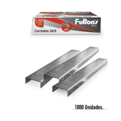 CORCHETES ESTANDAR 26/6 1000 UN. CROMADO FULTON1