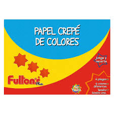 Carpeta papel Crepè 50 x 100 cm.  6 pliegos. 6 colores  Fultons1
