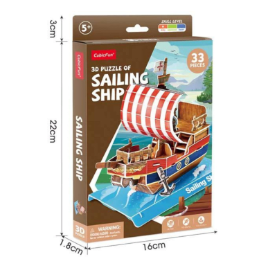 Barco Pirata miniatura Rompecabezas 3D Cubicfun3