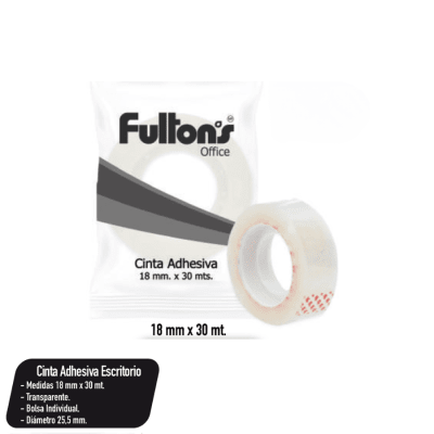 CINTA ADHESIVA ESCRITORIO 18MMX30MT FULTONS1