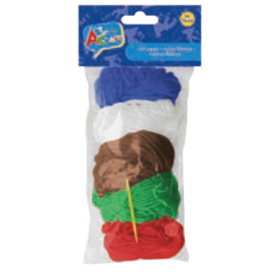 SET LANAS 5 COLORES BASICOS + 1 AGUJA PLASTICA BOLSA1