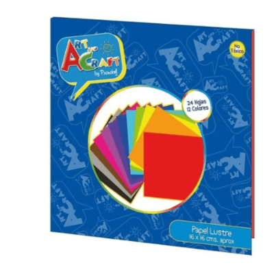 PAPEL LUSTRE 16X16 24 HOJAS 12 COLORES1