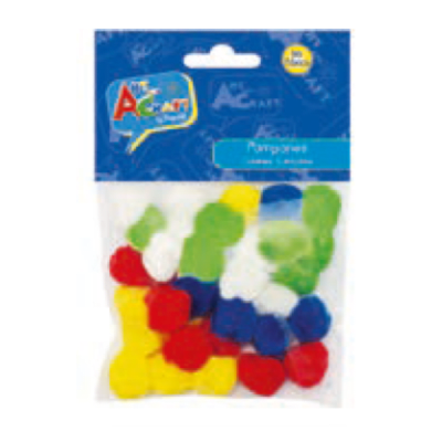 POMPONES 25MM 36 PZS COLORES SURTIDOS ART CRAFT1