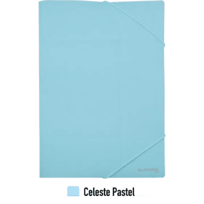 Carpetas Portadocumentos Elástico Polipropileno COLOR CELESTE PASTEL2