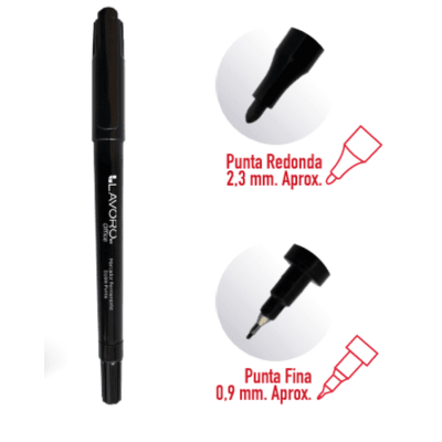 MARCADOR PERMANENTE DOBLE PUNTA NEGRO1