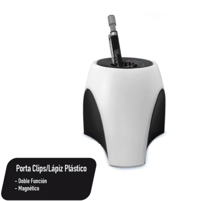 PORTA CLIPS/LAPIZ MAGNETICO PLASTICO BLANCO1