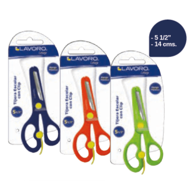 TIJERA CON CLIP 5 1/2 BLISTER LAVORO1