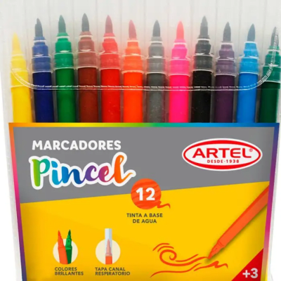 Estuche de 12 marcadores Punta Pincel ARTEL2