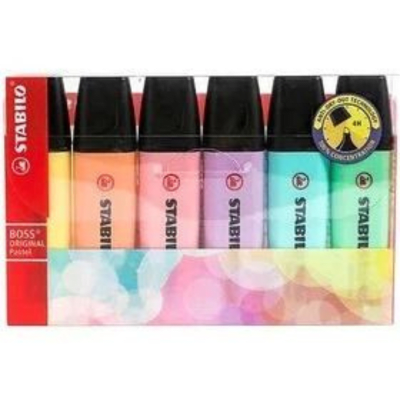 SET 6 DESTACADORES STABILO BOSS PASTEL WALLET1