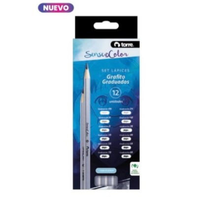 SET  LAPICES GRAFITOS GRADUADOS HEXAGONALES  12 UNIDADES/ TORRE1