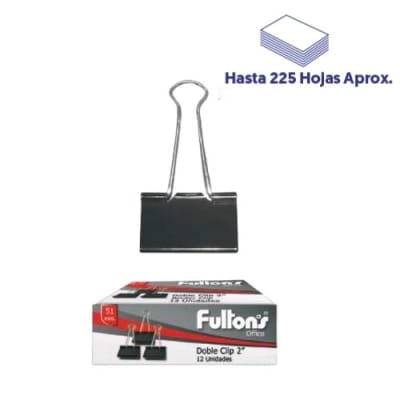 CLIP DOBLE NEGRO 32 MM. METALICO/  FULTONS1