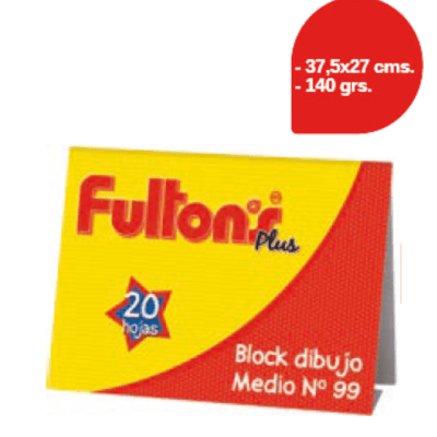 BLOCK DIBUJO MEDIO N° 99 20 HJS. FULT1