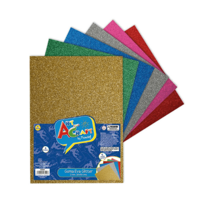 GOMA EVA GLITTER 20X30 cm 2mm 6 colores art & craf1