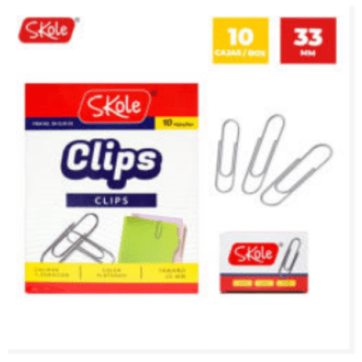 CLIP 33MM PLATEADO PARA HOJAS 33M / SKOLE1
